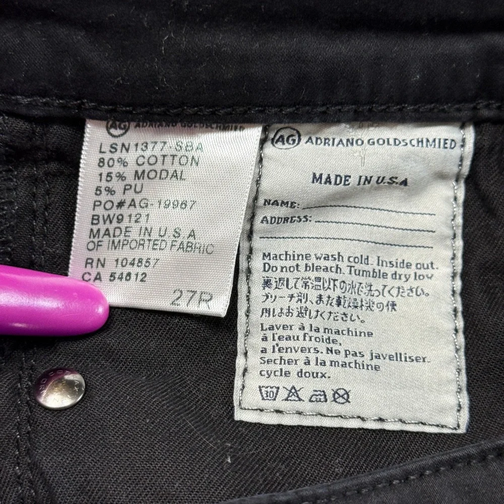 AG‎ Adriano Goldschmied Women's  Size 27P Black Skinny Jeans Made in USA